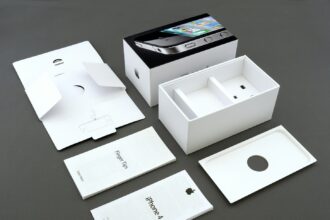 black iPhone 4 with box