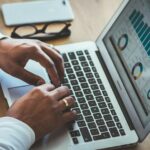 person using MacBook Air