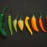 orange and green chili peppers