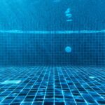 blue swimming pool with water