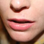 a close up of a woman's face