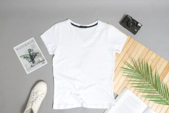 white crew neck t-shirt